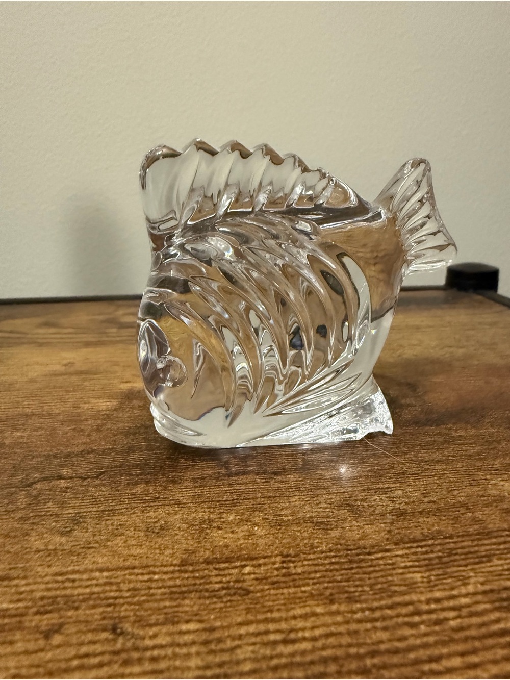 Vintage Waterford Crystal Clear Lead Glass Angel Fish Figurine Paperweight